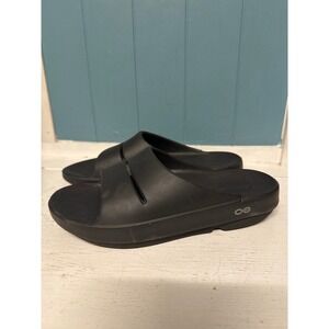 OOFOS OOahh Slide Sandals Black Recovery Footwear Mens 7 Womens 9 EU 40